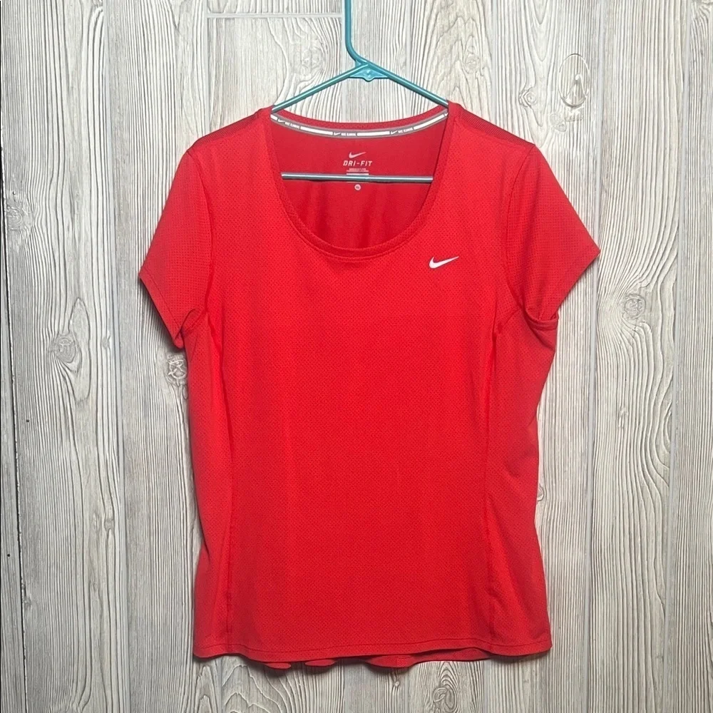 Nike Women's Bright Red Short Sleeve Tee Dri Fit Running Size XL